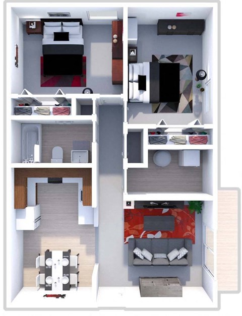 a floor plan of a house with a bedroom and a living room